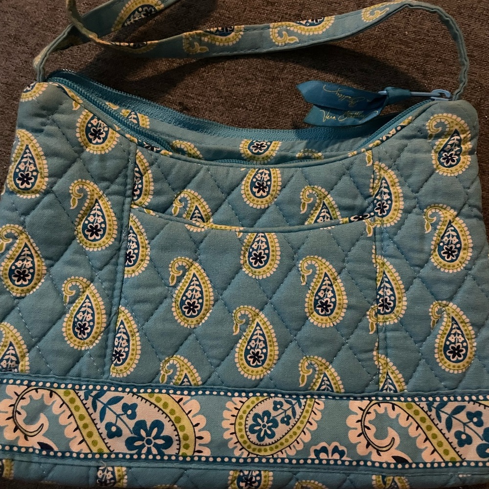 Vera Bradley Bermuda Blue Paisley Quilted Shoulder Bag